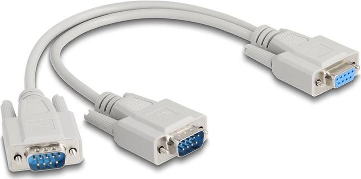 Delock 67160 - Adapter Y-Kabel D-Sub9 1 x Buchse zu 2 x Stecker mit Schrauben 30 cm (0.30 m)
