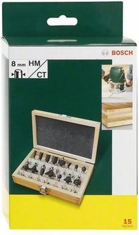 Produktbild Bosch Zubehör HM-Fräser-Set mit 8 mm Schaft, 15-teilig