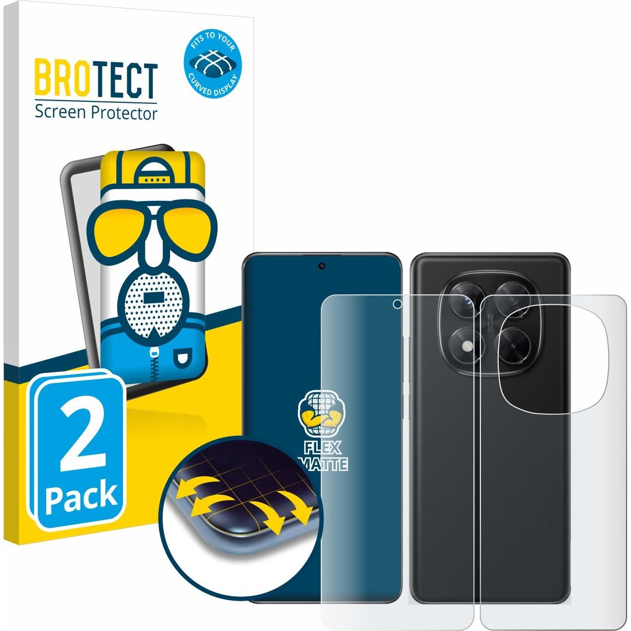 BROTECT Fullscreen Schutzfolie Displayschutz Folie Matt Entspiegelungsfolie (2 Stück, Xiaomi Redmi Note 14 Pro), Smartph...