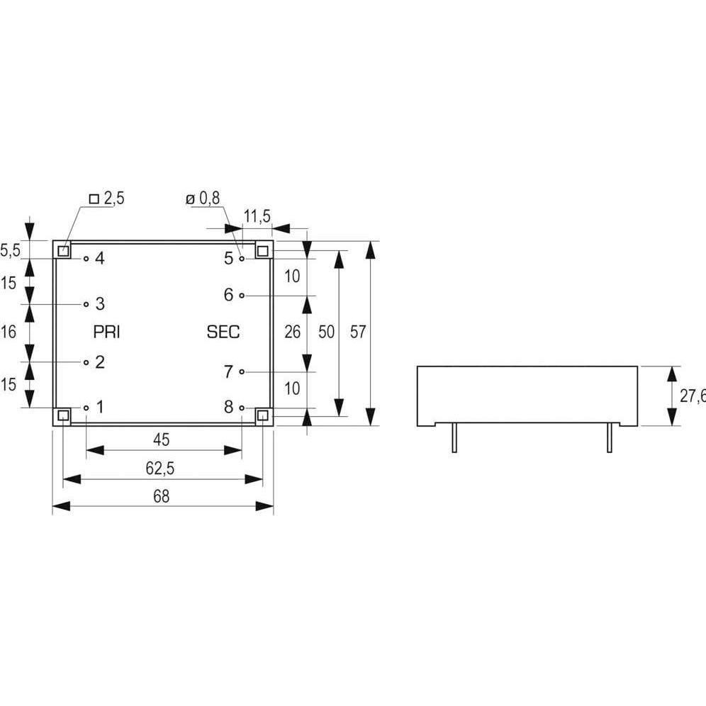 Thumbnail - Block Transformator FL PCB 18VA 2x9V, Transformator