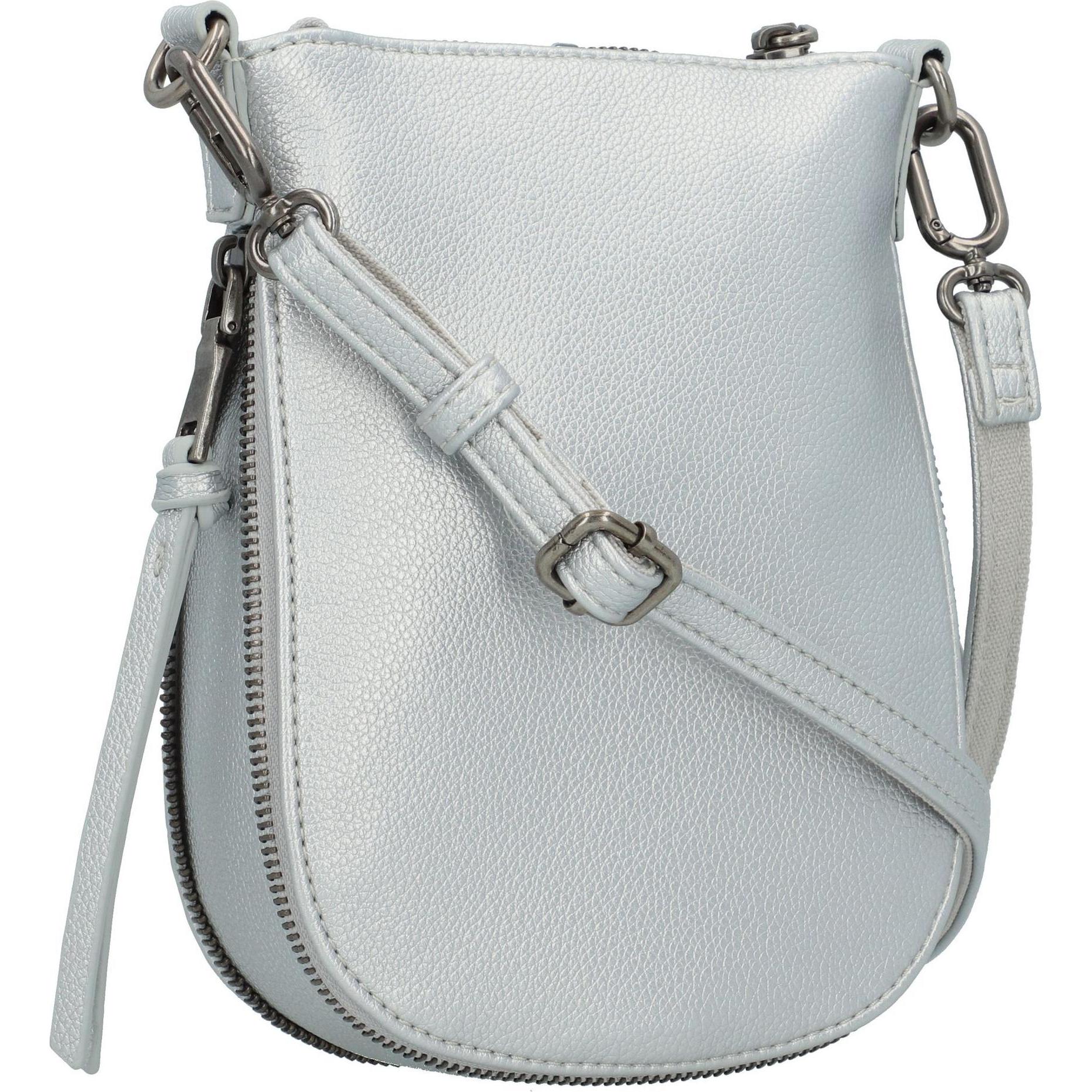 Thumbnail - FredsBruder, Handtasche, Bestie Mini Bag Umhängetasche Leder 15.5 cm mit Dehnfalte, Silber