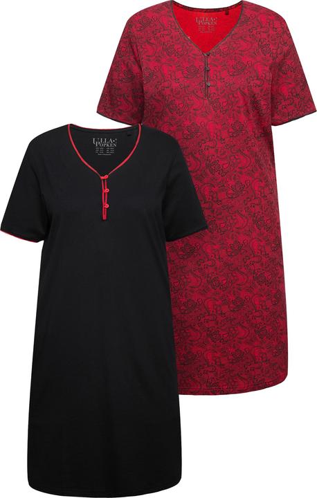 Produktbild Ulla Popken Bigshirt, 2er-Pack, Zierkanten, Halbarm (42, 44)