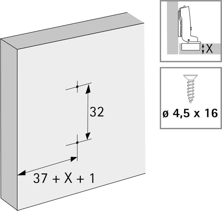 Actual product image Hettich Cross-mounting plates Sensys/Intermat 8099, for corner mounting, for (200 pcs.)