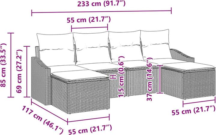 Actual product image vidaXL Garten-Sofa