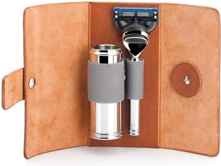 Actual product image Mühle Travel case made of vegetable-tanned cowhide, 135 x 80 x 40 mm, with embossing