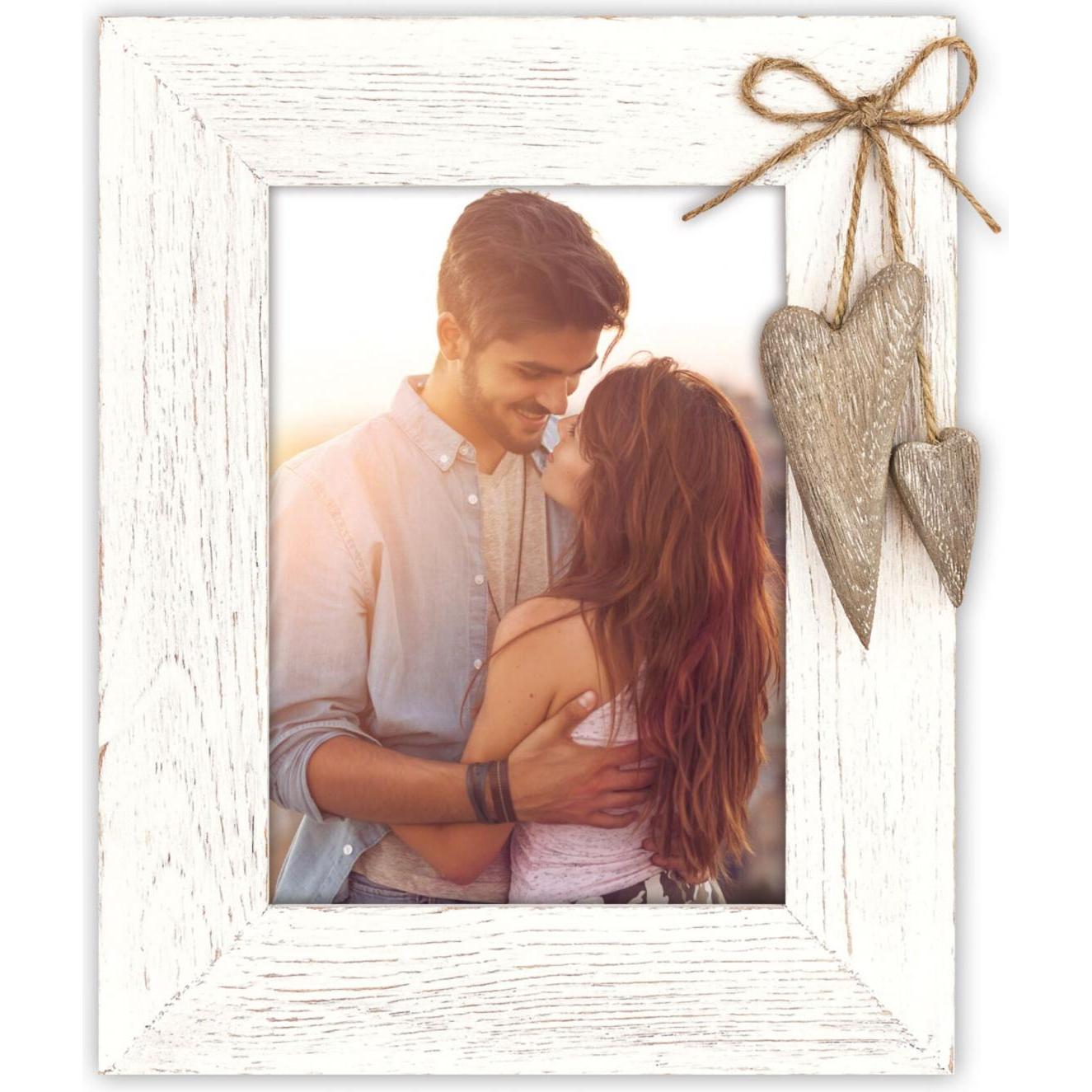 ZEP, Cornice, Lille white 13x18 Holz Portrait mit Herzen RE657W (13 x 18 cm)