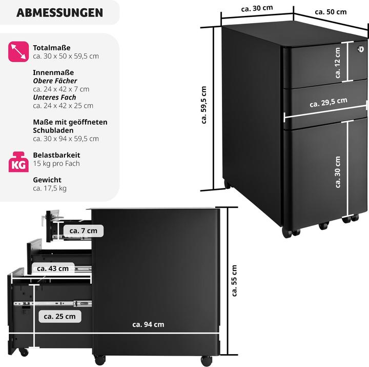Actual product image tectake Parvus (30 x 50 x 59.5 cm)
