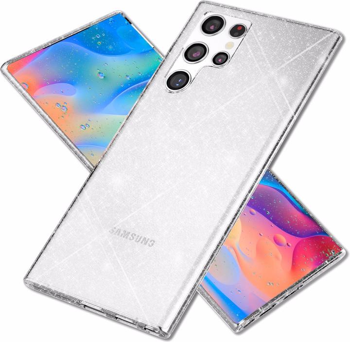Nalia Klare Glitzer Silikon Handyhülle (Samsung Galaxy S22 Ultra)