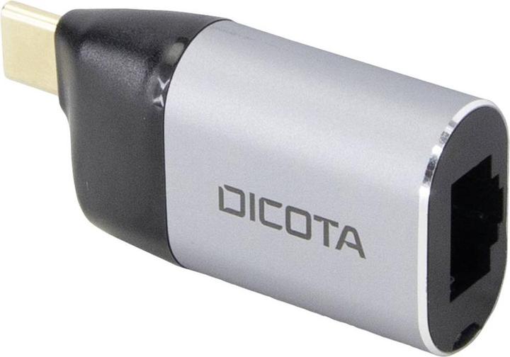 Produktbild Dicota USB-C to Ethernet Mini Adapter with PD (100W) silver (Thunderbolt, USB-C, 1 Port)