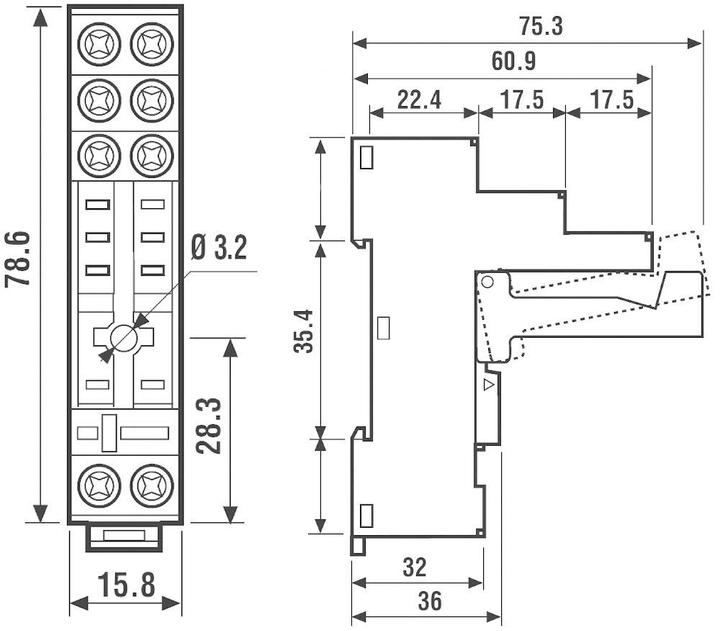 Produktbild Finder Sockel für Relais bis 40.51 und 40.52 (95.05SPA) (Relaissockel)