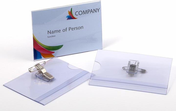 Image du produit Europel Porte-nom, avec pince combinée, 60 x 90 mm