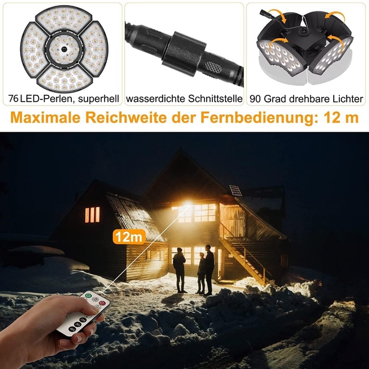 Produktbild Lumina Swiss Solar LED Hängeleuchte mit Fernbedienung (600 lm, IP54)