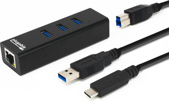 Immagine prodotto Plugable Hub alimentato da bus USB 3.0 a 3 porte (USB-C)