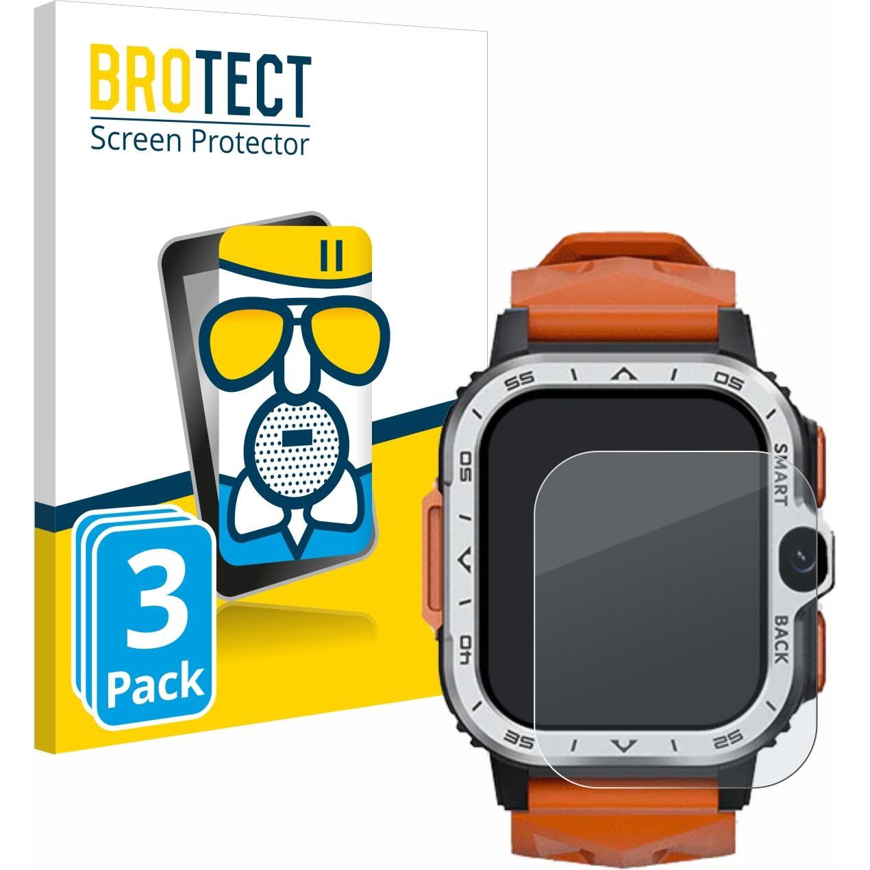 BROTECT Schutzglas Schutzfolie Displayschutz Display Schutz Glas Folie matt, Smartwatch Schutzfolie, Grau