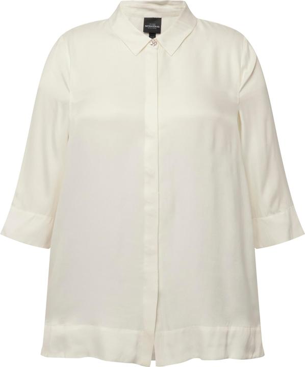 Produktbild Ulla Popken Bluse, Cupromix, Boxy, Hemdkragen, 3/4-Arm (42, 44)