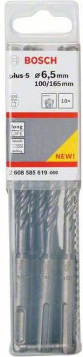 Actual product image Bosch Professional Zubehör Hammer drill SDS plus-5, 6.5 x 100 x 165 mm, pack of 10 (6.5 mm)