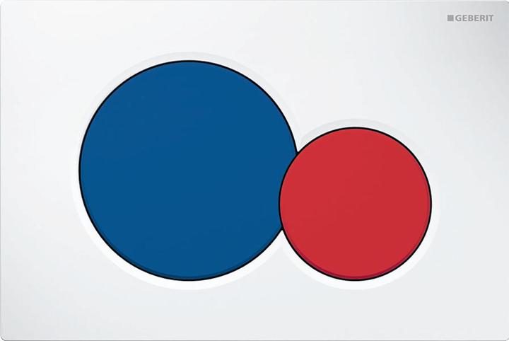 Produktbild Geberit Sigma01 Betätigungsplatte für 2-Mengen-Spülung (weiss / blau / rot)