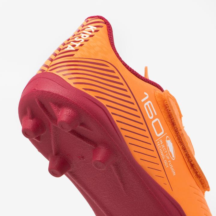 Image du produit Kipsta Chaussures de football à crampons MG pour enfants avec fermeture velcro - 160 Easy orange (34)