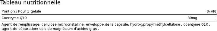 Nutritional values and ingredients Zein Pharma Coenzyme Q10 (90 pcs., Capsules, 18.50 g)