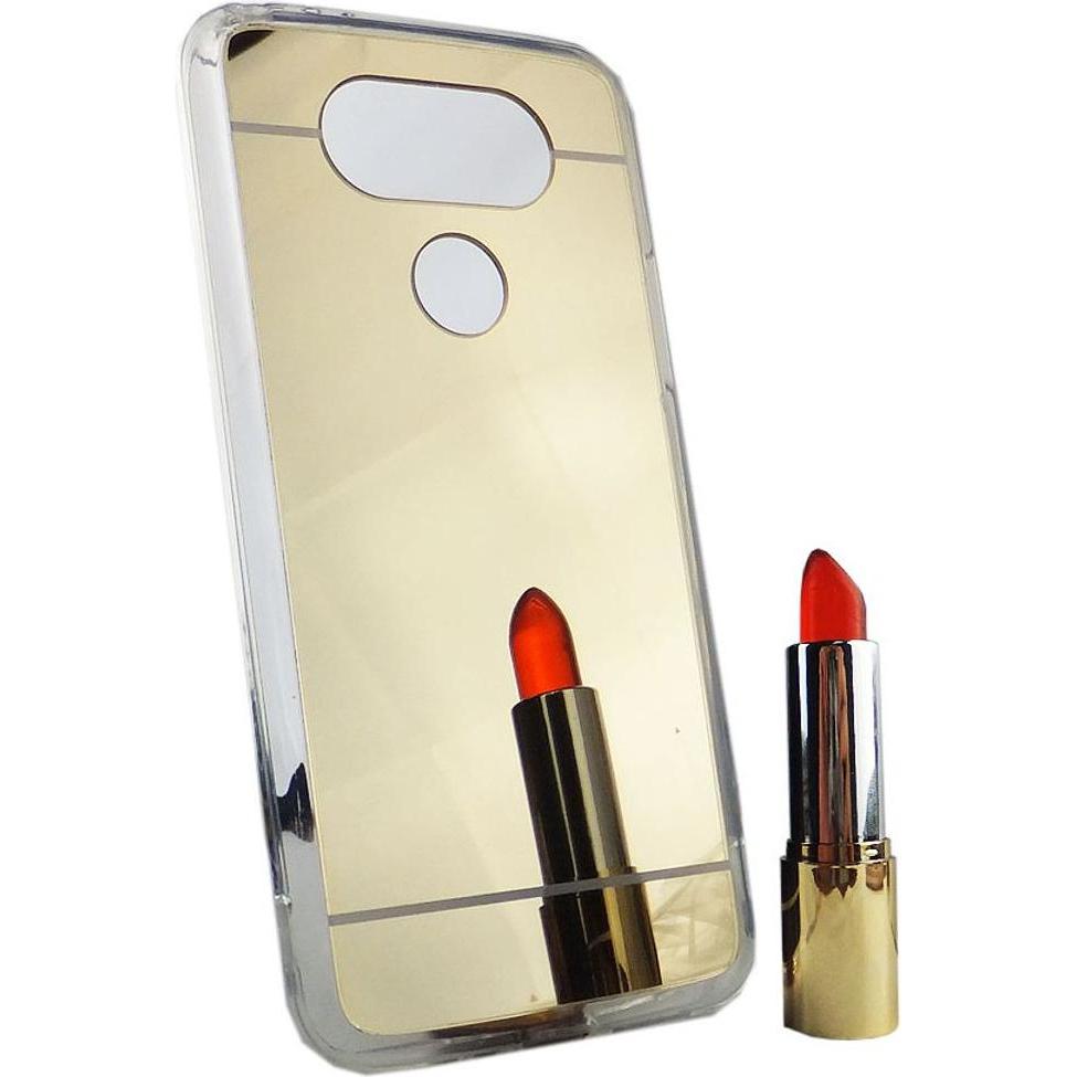 König Design LG G5 Handy Hülle Spiegel Mirror Soft Case Schutz Cover Bumper Etuis Gold (LG G5), Smartphone Hülle, Gold