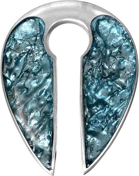 Immagine prodotto Star Piercing Ohrgewicht Schlüsselloch silber Eistropfen Epoxy aqua (Ottone, Organico)