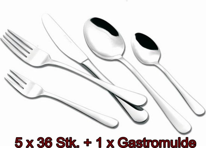 Produktbild Esmeyer Besteckkasten Silvia 18/0, Edelstahl, Silber/blau, 55 x 33 x 8.5 cm, 181 (181 Stück, Besteck Set)