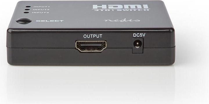 Actual product image Nedis HDMI ™ Switch - 3-Port - 4X HDMI™ Output - 1x HDMI™ Output - 1080p - 3.4 Gbps - ABS - Black
