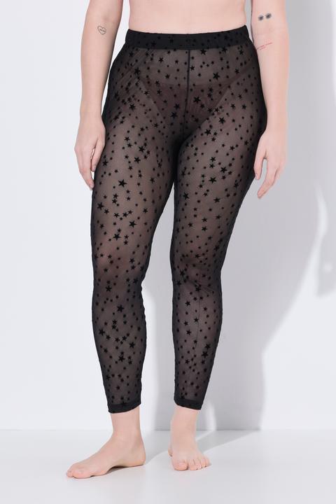Produktbild Ulla Popken Mesh-Leggings, Sterne, transparent, hochelastisch