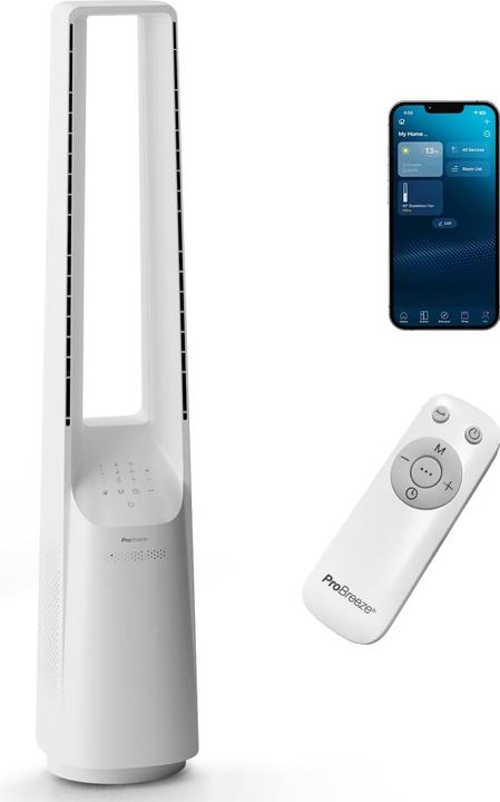 Produktbild Breeze Rotorloser Smart Home Turmventilator mit WLAN, LED Display (62 dB)