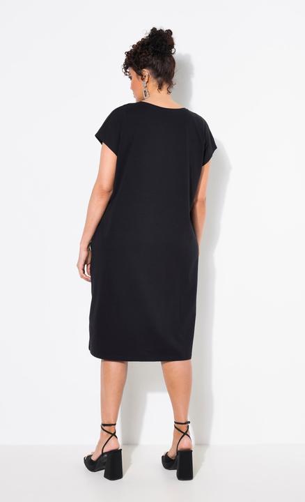 Immagine prodotto Ulla Popken Abito di jersey dal taglio oversize con scollo rotondo, brillantini e mezze maniche (46, 48)