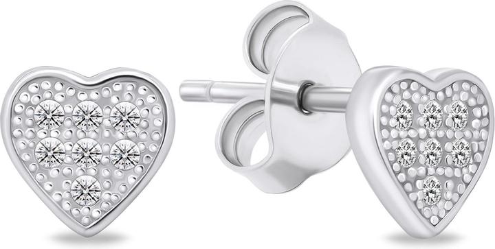 Produktbild Brilio Silver - Sparkling silver heart earrings EA603W