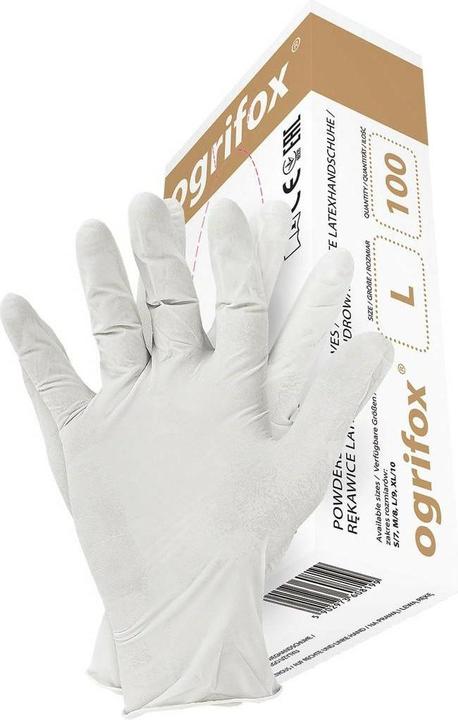 Produktbild RAW Pulvervinylhandschuhe/100 Stk. Ogrifox L Wirtschaftlich Und Schützend (L)