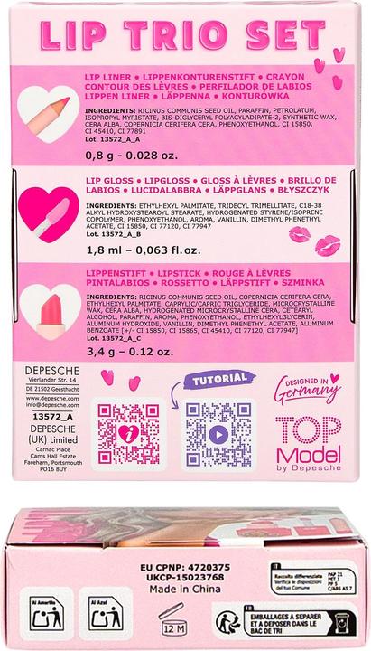 Produktbild Top Model Topmodel - Lip Trio Set BEAUTY and ME - Pink
