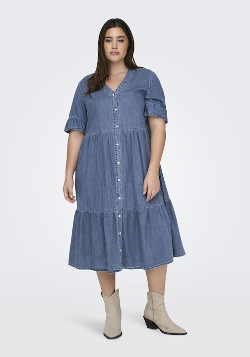 Image du produit Only Coupe décontractée Col en V Manches cloches Robe courte en jean (44)