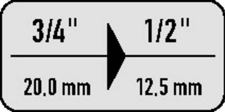 Produktbild HAZET Reduzierstück 1058-2 ∙ Vierkant20 mm (3/4 Zoll) ∙ Vierkant 12,5 mm (1/2 Zoll) (20 mm)
