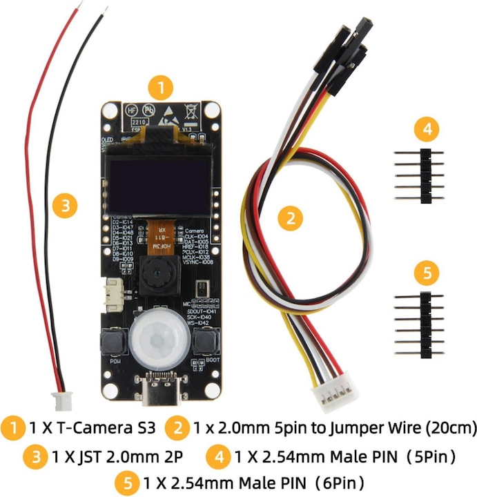 Actual product image Lilygo T-Camera S3 OV5640