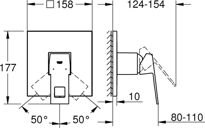 Actual product image Grohe Eurocube single-lever shower mixer
