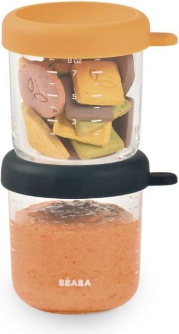 Productafbeelding Beaba Glazen portieset 2 stuks 250ml blauw/geel