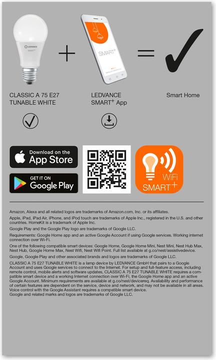 Produktbild Ledvance Smart+ Wifi Classic (E27, 1055 lm, 1x)
