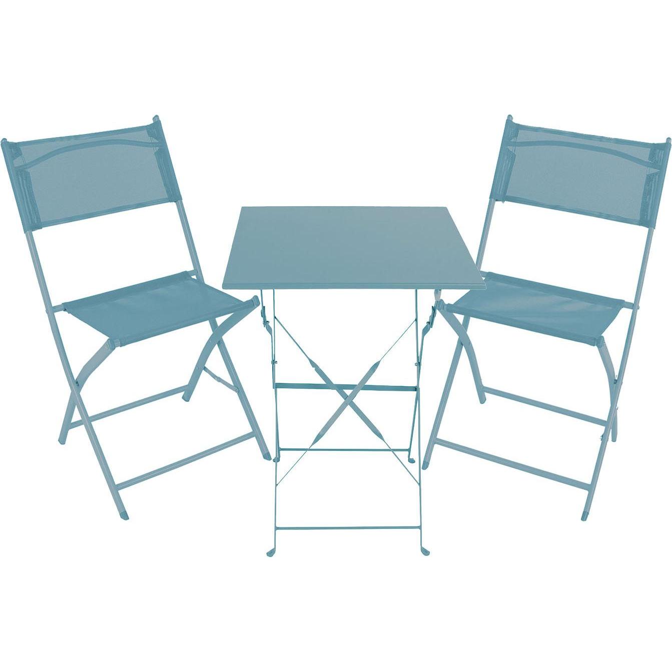 Mojawo, Gartentisch + Balkontisch, 3tlg Bistroset Gartenmöbelset Outdoormöbel Balkon klappbar Farbauswahl (60 cm)