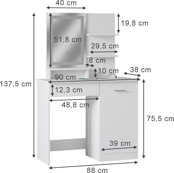 Image du produit Vicco Julia (90 x 38 x 137.50 cm)
