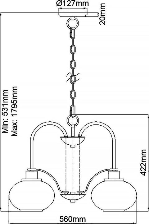 Produktbild Elstead Lighting Trilogy Kronleuchter E27 3-fach Nickel gebürstet (56 cm)