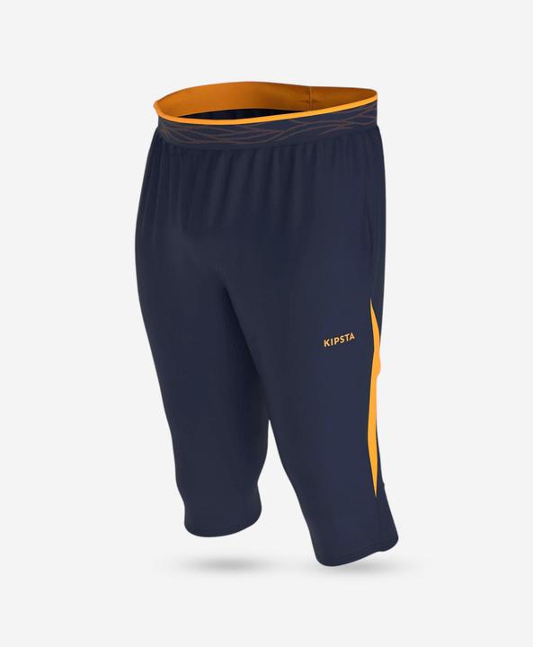 Produktbild Kipsta Damen/Herren Fussball 3/4 Hose - CLR marineblau/orange (W27/L33)