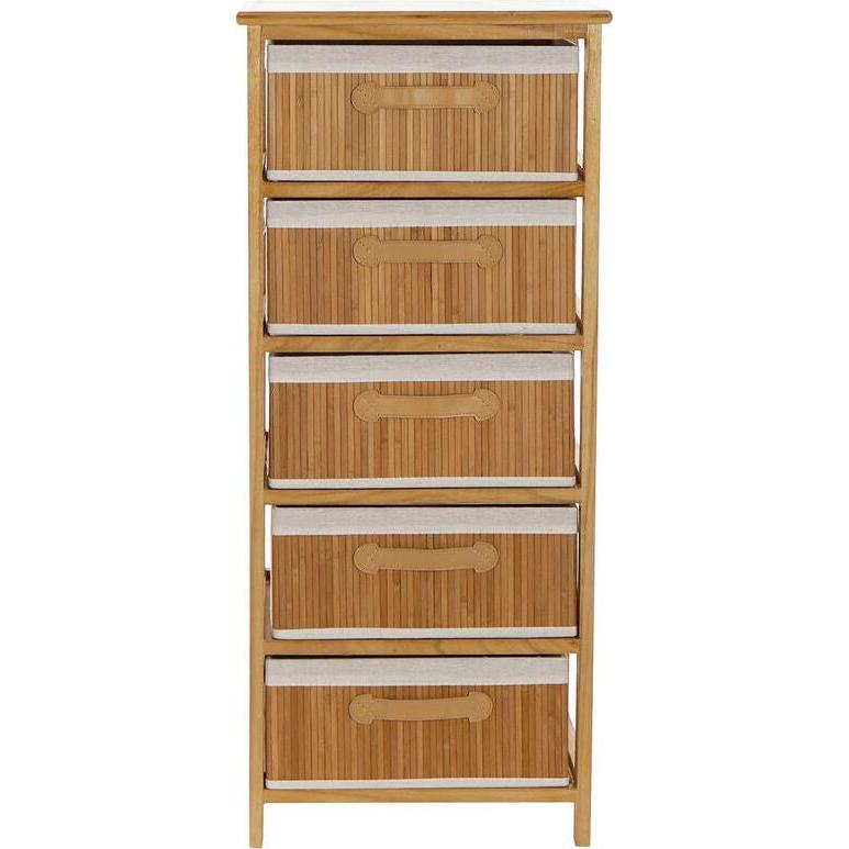 DKD Home Decor, Cassettiera + Credenza, Chest of drawers Natural Bamboo Paolownia wood 42 x 32 x 98 cm (42 x 32 x 98 cm)