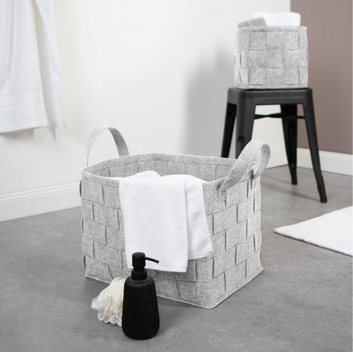 Actual product image N8werk Felt storage basket 32 cm light grey (1 x, 32 x 32 x 32 cm)