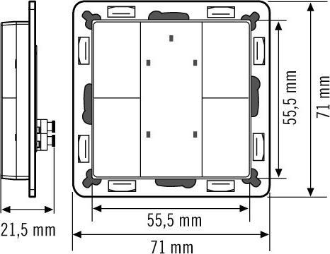 Actual product image Esylux Contact PUSH BUTTON x4 DALI-2 WH
