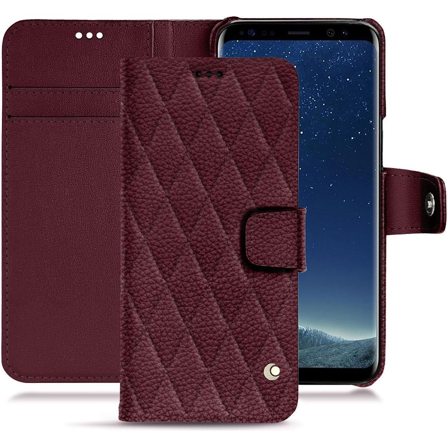 Noreve Lederschutzhülle Wallet (Samsung Galaxy S8+), Smartphone Hülle, Violett