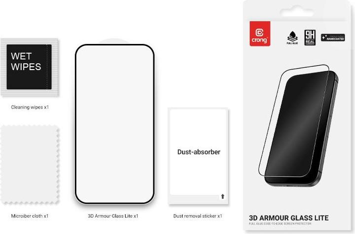 Actual product image Crong Szkło hartowane 3D Armour Glass Lite do Google Pixel 10a (1 pcs., Google Pixel 10a)