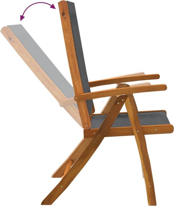 Immagine prodotto vidaXL Mobili da giardino set da pranzo set da giardino 7 pezzi in legno massiccio di acacia textilene (100 cm)