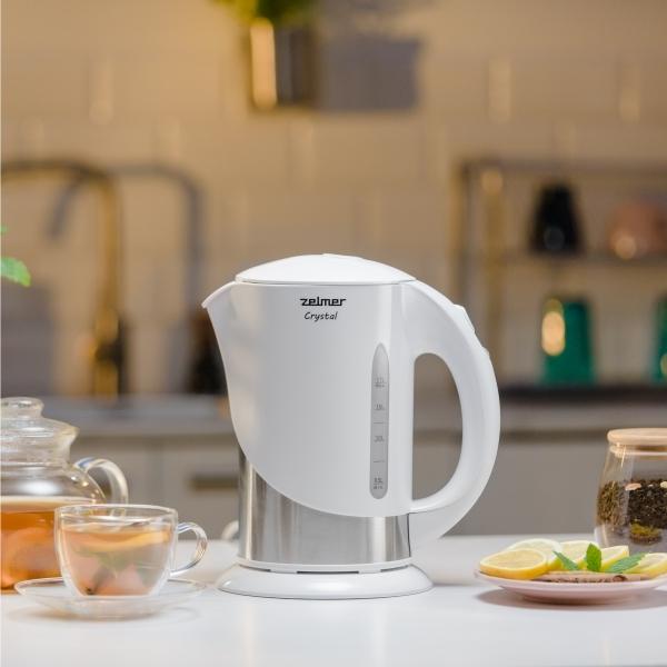 Actual product image Zelmer Crystal kettle ZCK7630W white (1.70 l)